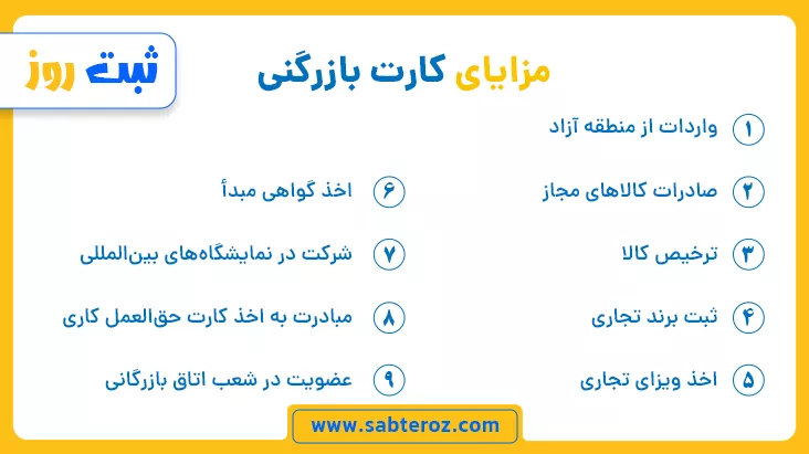 مزایای کارت بازرگانی